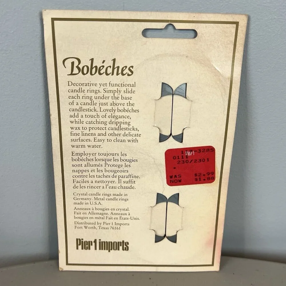 Bobeches Candle Rings Metal Silver‎ Tone Set of 2 Pier 1 Imports